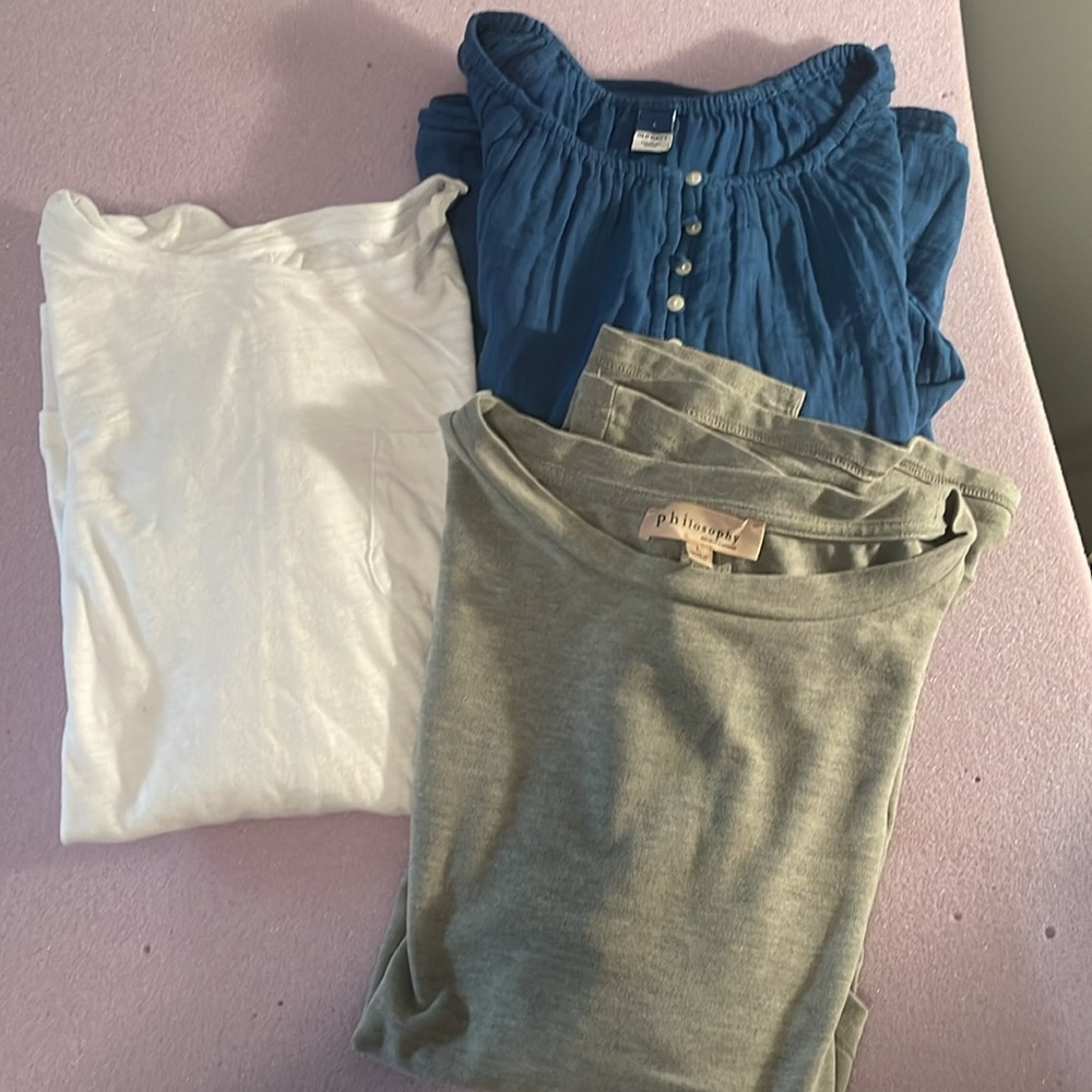 Lot of 3 long sleeve tees/blouse/sweater